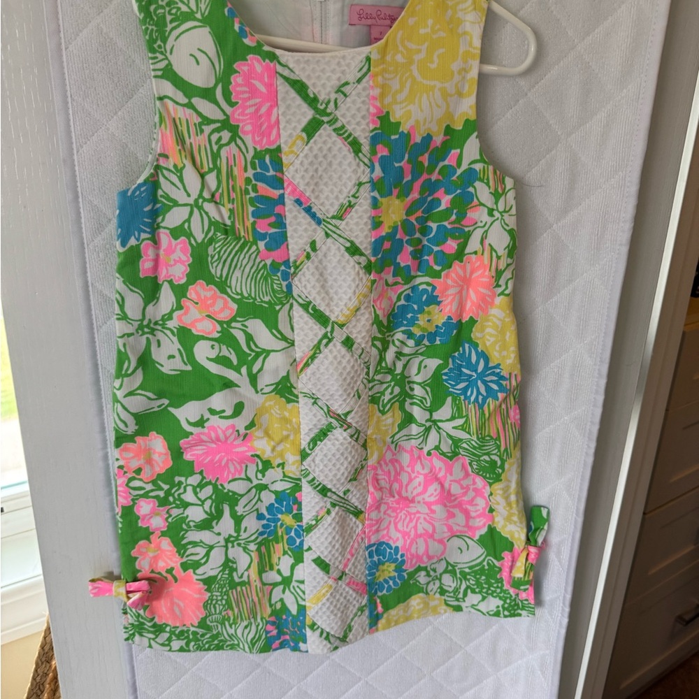 Lilly Pulitzer Green and Pink Floral Kids Dress
